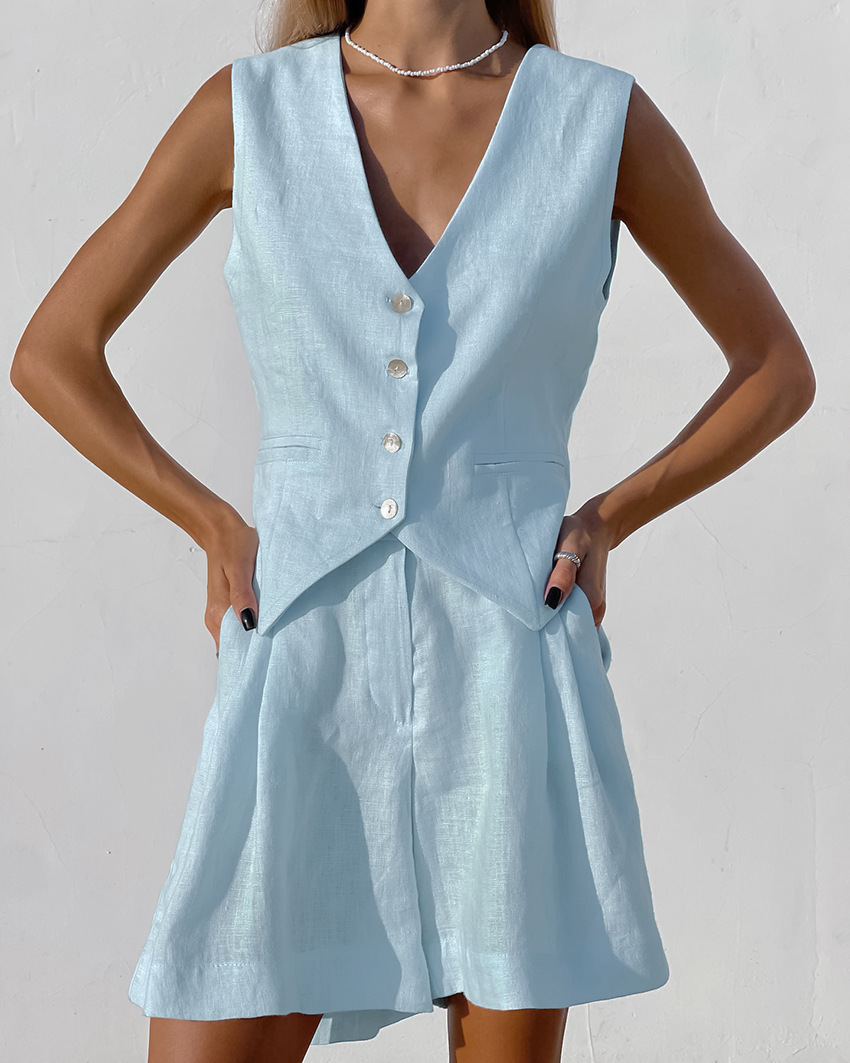 Summer Clothing Linen - Новинка 2023 года, костюм, жилет +