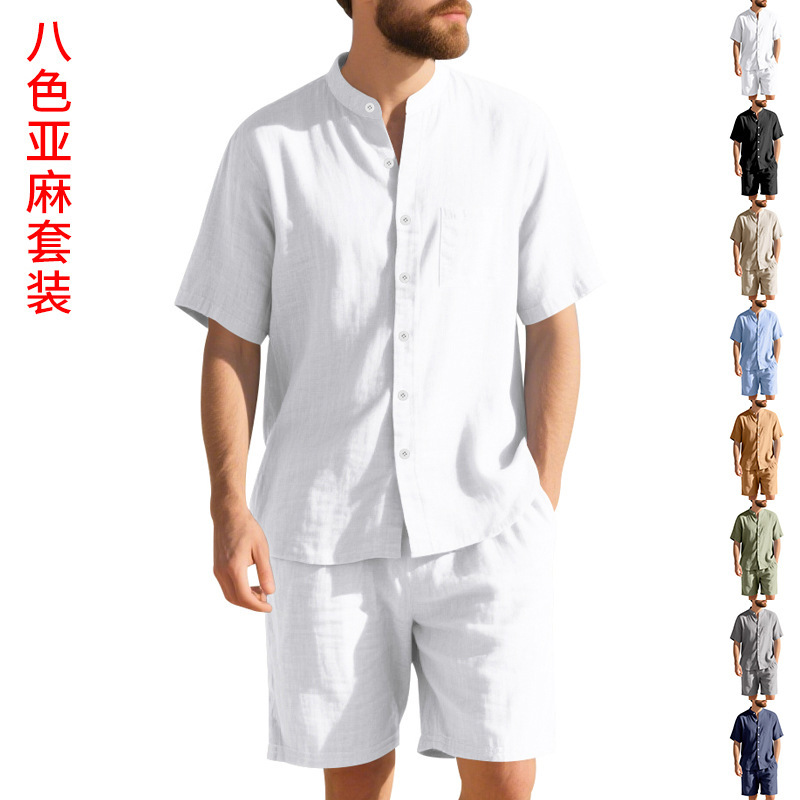 Summer Clothing Linen - Летний мужской льняной костюм свободного кроя: