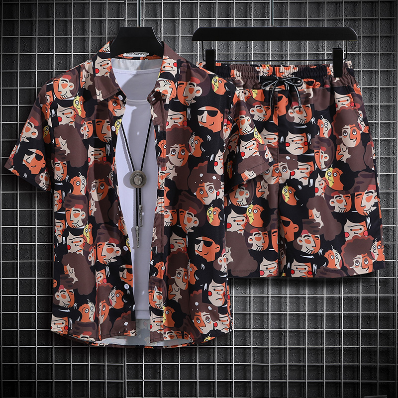 Summer Clothing Vacation - Мужской летний повседневный комплект: рубашка с