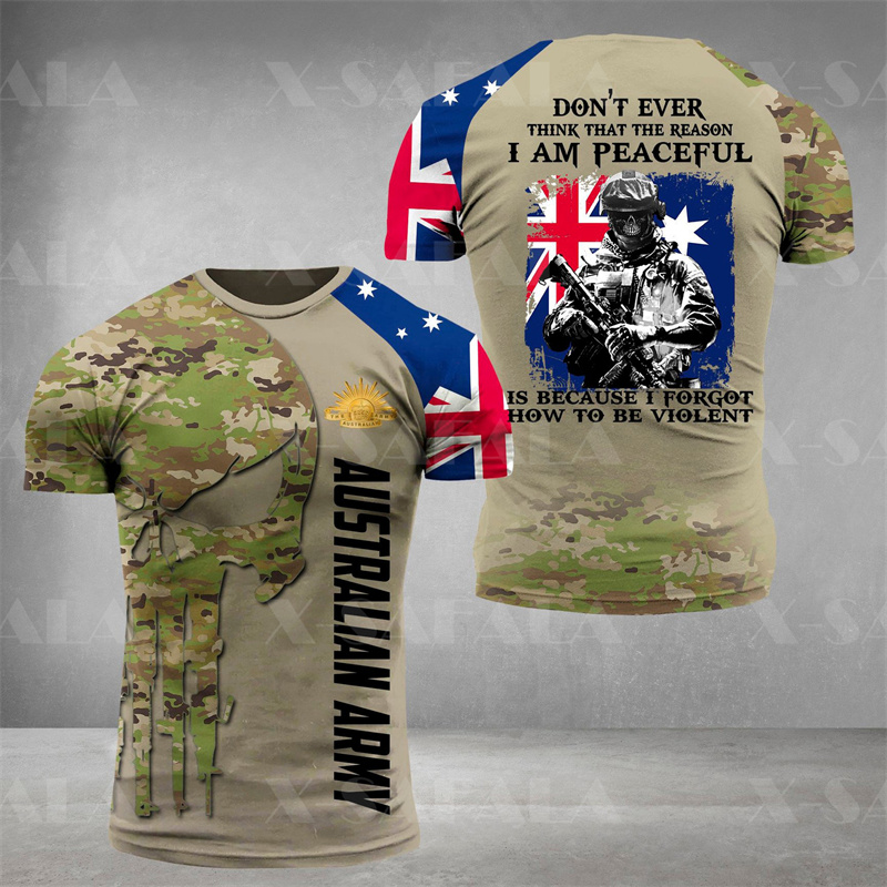 Summer Clothing Australia - Австралийская армия, военная футболка с рисунком