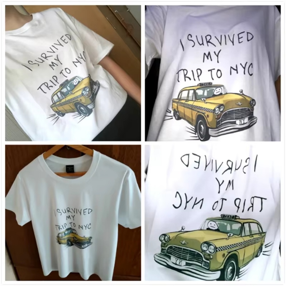 Summer Clothing Nyc - Винтажная футболка с принтом нью-йоркского такси,
