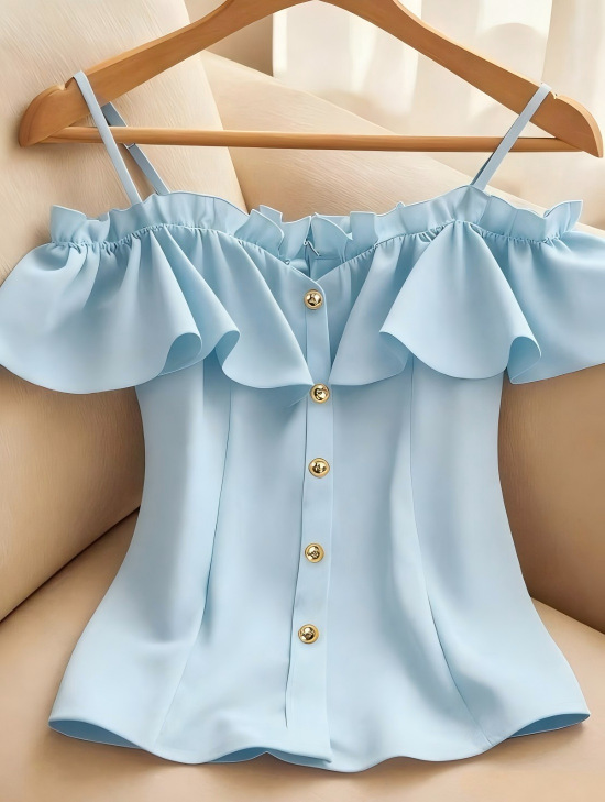 Summer Clothing Looks - Корейская шикарная блузка с вырезом-лодочкой для