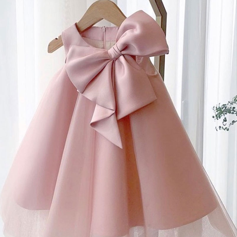 Summer Clothing Newborn - Летнее платье с большим бантом для