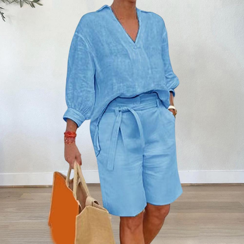 Summer Clothing Linen - Льняной хлопковый женский комплект из двух