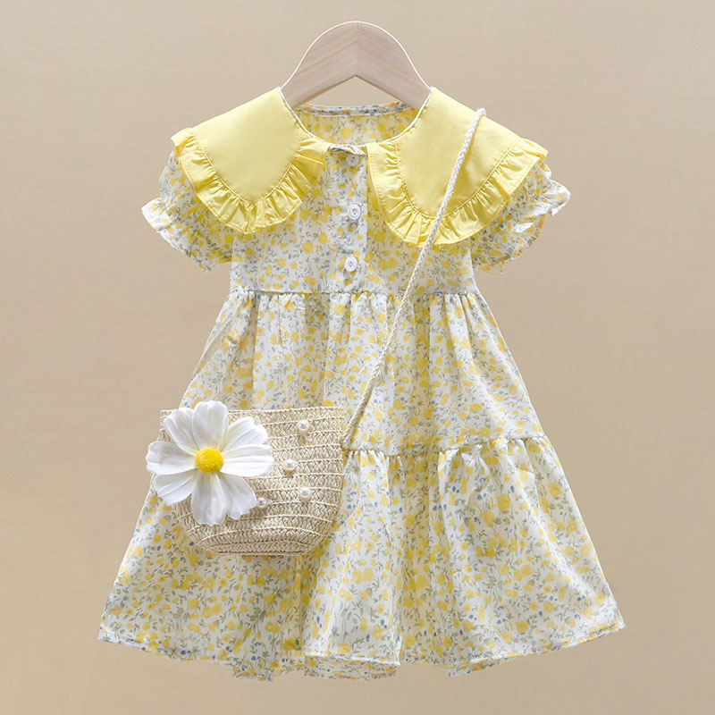 Summer Clothing Teen Girls - 2 шт., летнее желтое Цветочное платье