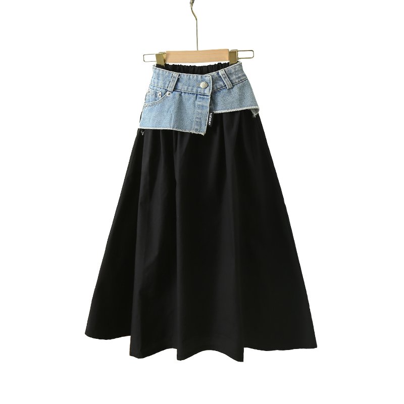 Summer Clothing Teen Girls - Корейская детская длинная лоскутная джинсовая юбка