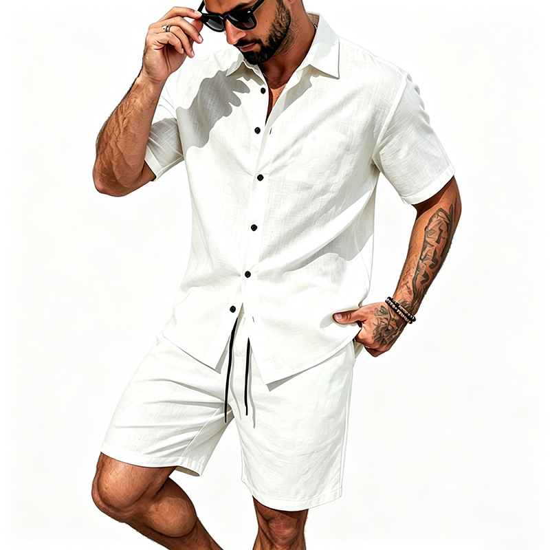 Мужской льняной комплект из дв – обзор и цена Summer Clothing Linen
