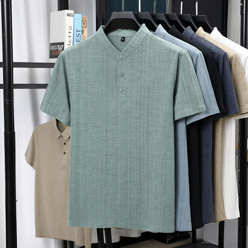 Мужские льняные рубашки с воро – обзор и цена Summer Clothing Linen