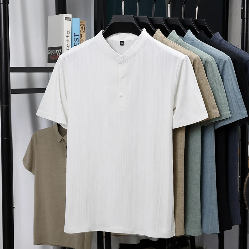 Мужские льняные рубашки с воро – обзор и цена Summer Clothing Linen