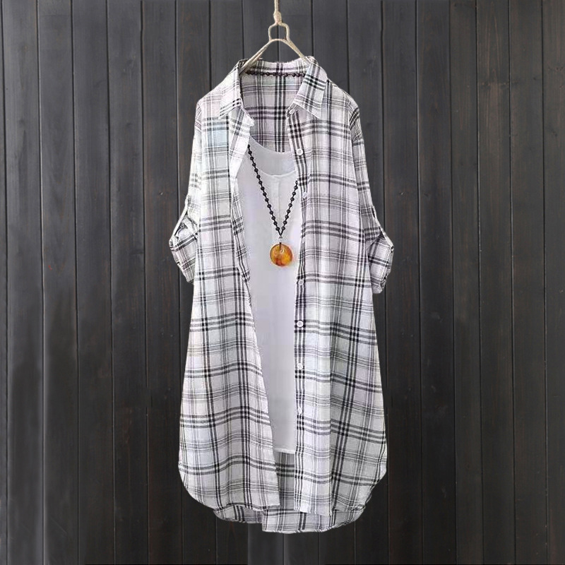 Женская летняя рубашка в клетк – обзор и цена Summer Clothing Linen