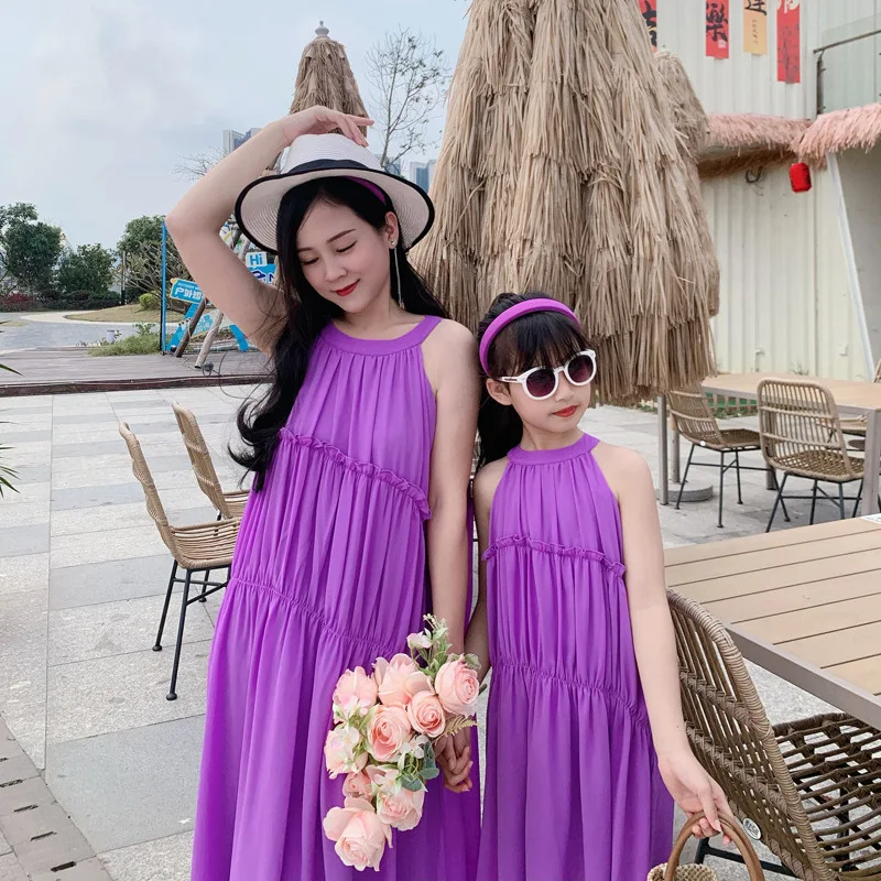 Пурпурное платье для мамы и до – обзор и цена Summer Clothing Looks